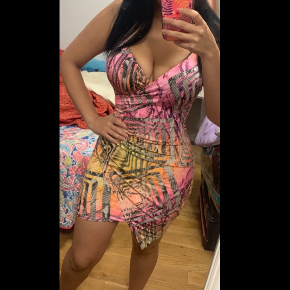 Multi colored stretchy dress